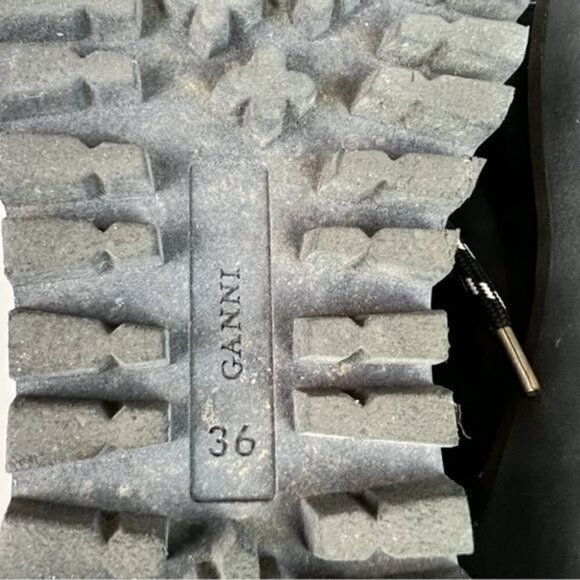 Ganni Boots Women's Size 6/36 Alma: Chunky Winter Lace-Up Boots with Cozy Wool I - Picture 12 of 15